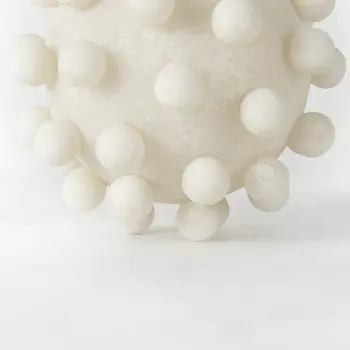 6" Ivory Resin Knobby Nubs Orb Tabletop Sculpture