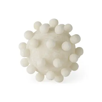 5" Ivory Resin Knobby Nubs Orb Tabletop Sculpture