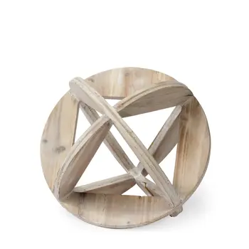 5" Natural Solid Wood Orb Decorative Orb Tabletop Sculpture