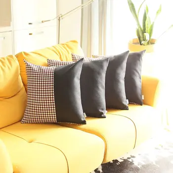 Set of Four 18" Black Throw Pillow Cover
