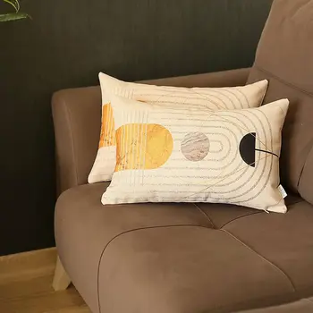 Set Of 2 White Patterned Lumbar Pillow Covers