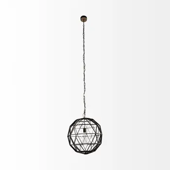 Black Metal Geometric Globe Hanging Light