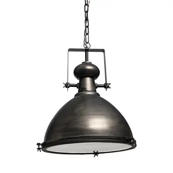 Industrial Gray Metal Hanging Pendant Light