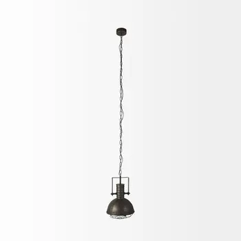 Industrial Caged Black Metal Hanging Light