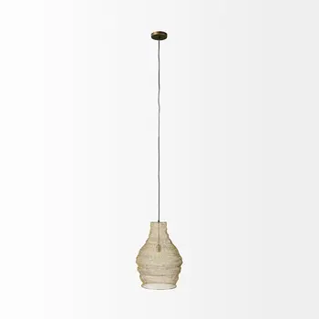 Gold Metal Wire Mesh Hanging Pendant Light