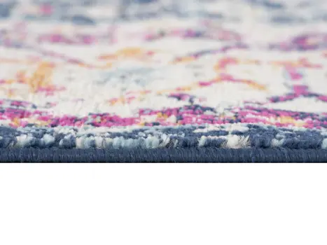2' X 4' Blue and Ivory Oriental Area Rug