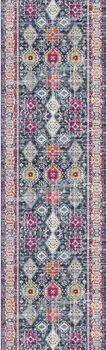 2' X 6' Navy Oriental Area Rug