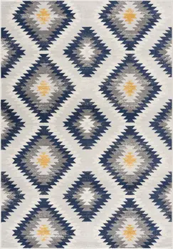 8' X 10' Blue Ikat Kilim Area Rug