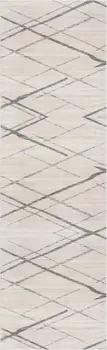 2' X 4' Gray and Ivory Geometric Area Rug