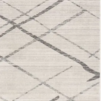 2' X 4' Gray and Ivory Geometric Area Rug