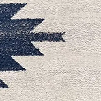 15' Blue And Ivory Southwestern Runner Rug