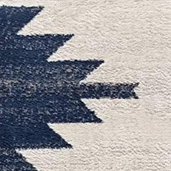 2' X 4' Blue and Ivory Southwestern Area Rug