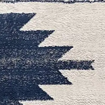 2' X 4' Blue and Ivory Southwestern Area Rug