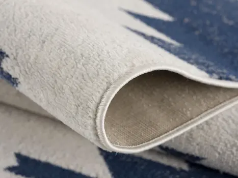 4' X 6' Blue and Ivory Southwestern Area Rug