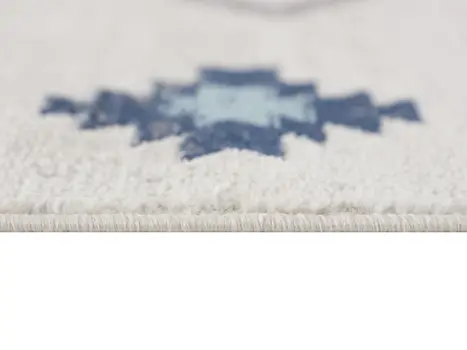 6' X 9' Blue and Ivory Southwestern Area Rug