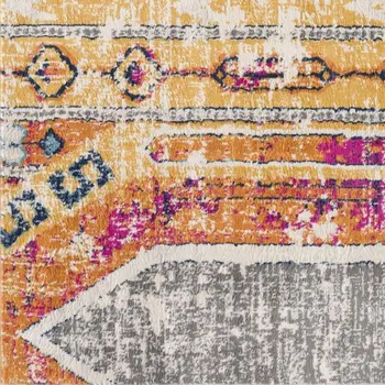 8' X 10' Gold and Ivory Southwestern Area Rug