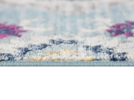 2' X 5' Blue and Ivory Medallion Area Rug