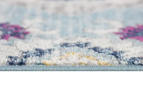 2' X 5' Blue and Ivory Medallion Area Rug