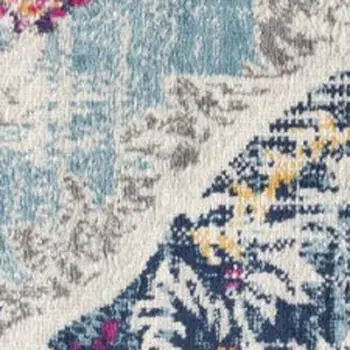 3' X 5' Blue and Ivory Medallion Area Rug