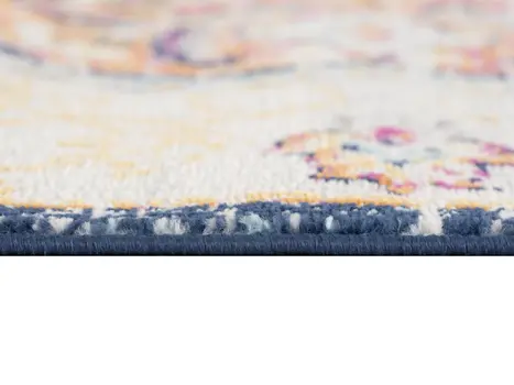 4' X 6' Blue and Beige Medallion Area Rug