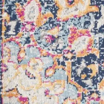 4' X 6' Blue and Beige Medallion Area Rug