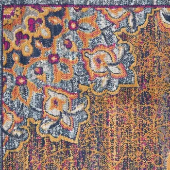 2' X 4' Rustic Orange Medallion Area Rug
