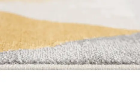 2' X 4' Yellow and Ivory Geometric Area Rug