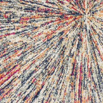 4' X 6' Cream Celestial Burst Abstract Area Rug
