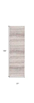 13' Blue And Ivory Ikat Runner Rug