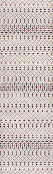 2' X 5' Cream Ikat Area Rug