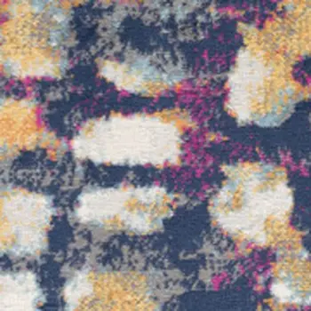 4' X 6' Teal and Gold Abstract Washable Area Rug