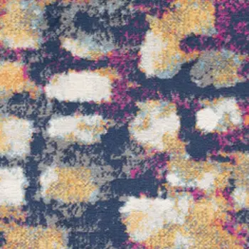 4' X 6' Teal and Gold Abstract Washable Area Rug