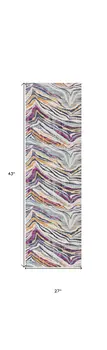 2' X 4' Blue and Gold Abstract Area Rug