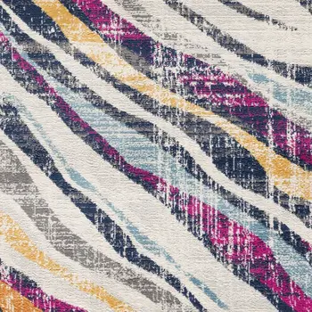 4' X 6' Blue and Gold Abstract Area Rug