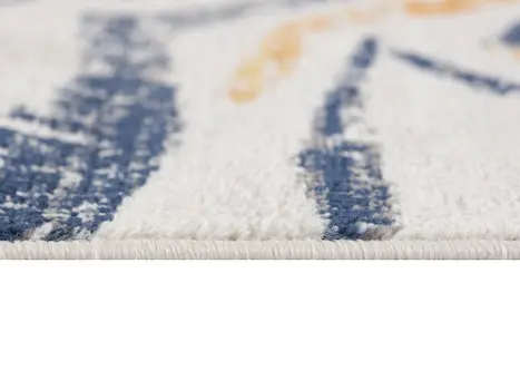 8' X 10' Blue and Gold Abstract Area Rug