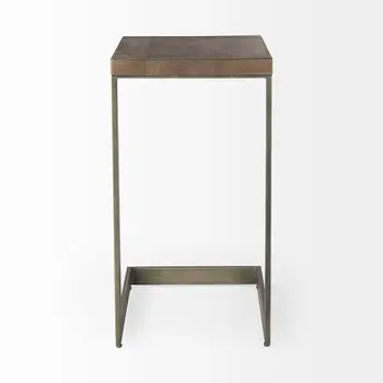 26" Brown Solid and Manufactured Wood Square End Table