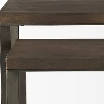 26" Brown Solid Wood Square End Table