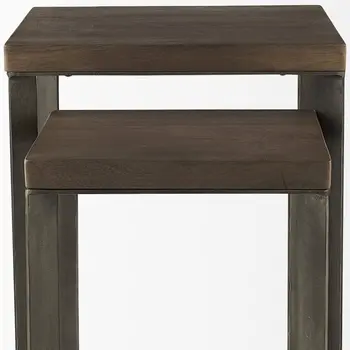 26" Brown Solid Wood Square End Table