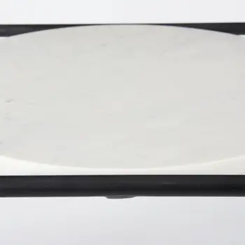 22" Black Marble Round End Table