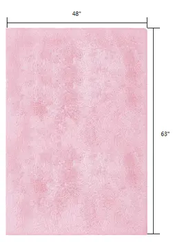 4' X 5' Pink Shag Power Loom Area Rug