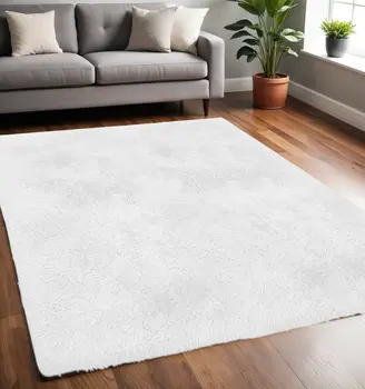5' X 7' White Dhurrie Area Rug