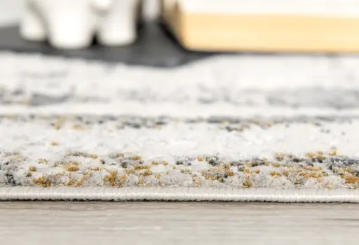 4' X 6' Gray and Ivory Abstract Power Loom Area Rug