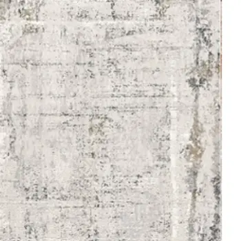 4' X 6' Gray and Ivory Abstract Power Loom Area Rug
