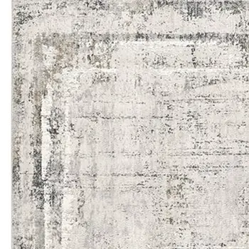 5' X 8' Gray and Ivory Abstract Power Loom Area Rug