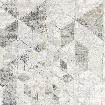 4' X 6' Gray and Ivory Abstract Power Loom Area Rug
