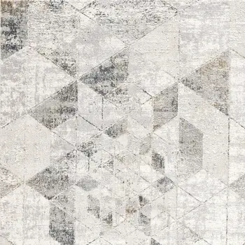 4' X 6' Gray and Ivory Abstract Power Loom Area Rug