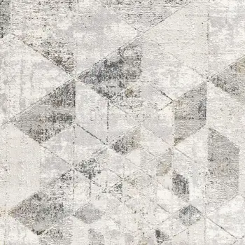 8' X 11' Gray and Ivory Abstract Power Loom Area Rug