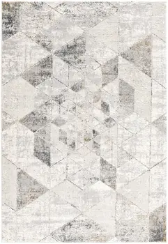 8' X 11' Gray and Ivory Abstract Power Loom Area Rug