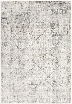 5' X 7' Gray and Ivory Abstract Area Rug