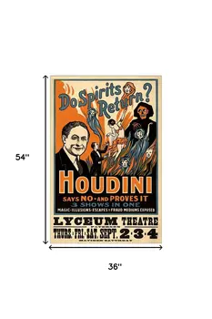 Houdini Spirits Vintage Magic Unframed Print Wall Art